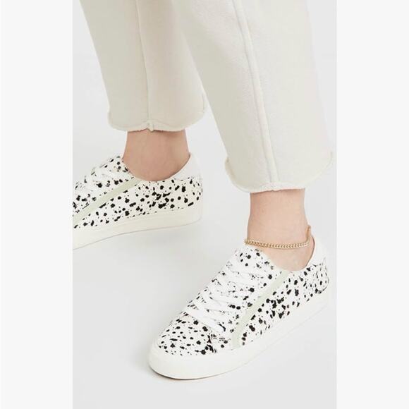 Madewell Shoes - Madewell Sidewalk Calf Hair Sneakers Size 7.5 Cow Print Spotted Leather Low Top